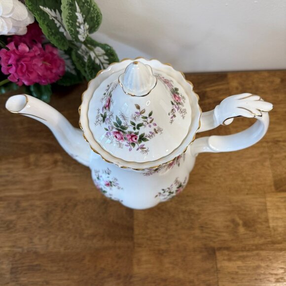 Royal Albert Lavender Rose Coffee Pot Montrose Shape Vintage Bone China Pink - Picture 4 of 9